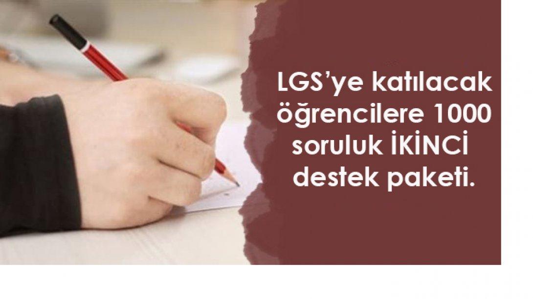 LGS'YE KATILACAK ÖĞRENCİLERE 1000 SORULUK İKİNCİ DESTEK PAKETİ 