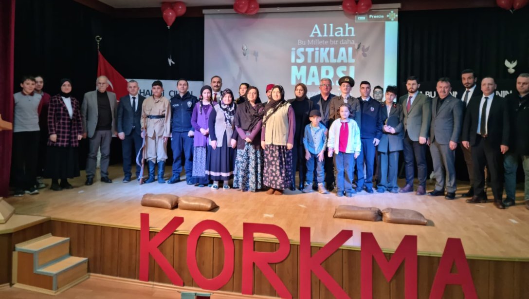12 Mart İstiklal Marşı ve Mehmet Akif ERSOY'u Anma Günü Programı